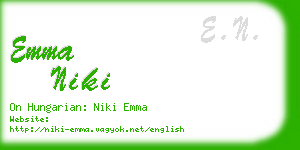 emma niki business card